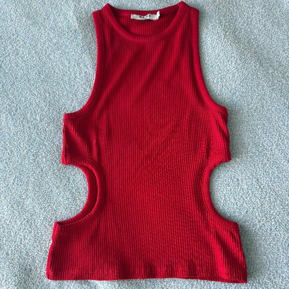 NAKD Red Cut-Out Tank Top - Picture 1 of 4
